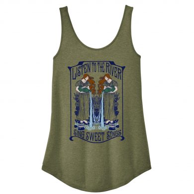 image of listen to the river sing sweets songs tank top